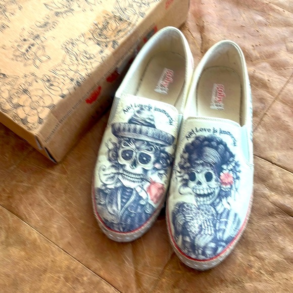 Goby Dia de los Muertos slip on shoes 41, 9.5 - Picture 2 of 11